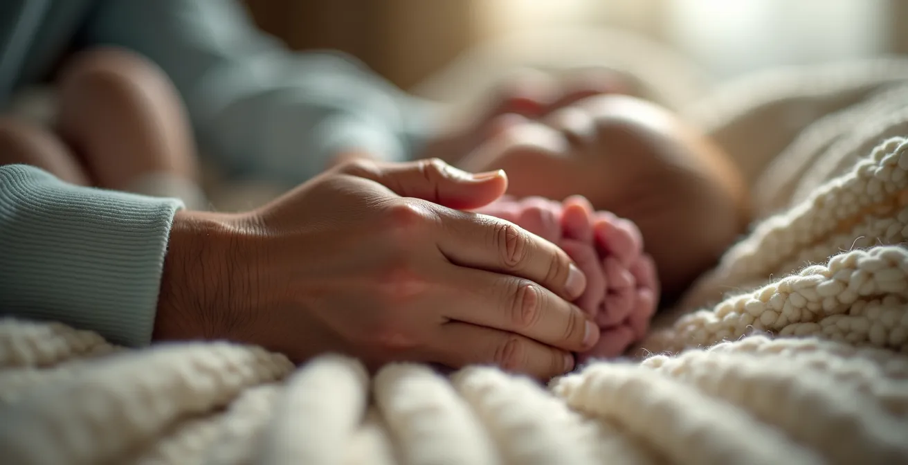 Grossvater und Enkelkind während gemeinsamer Mittagsruhe